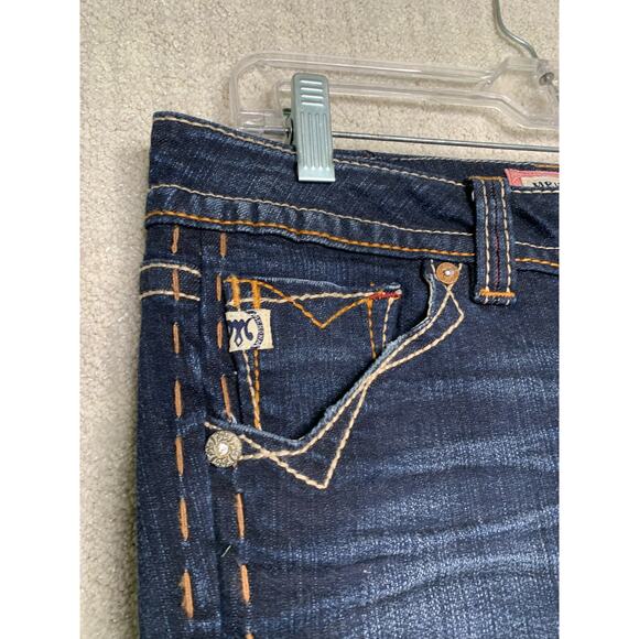 MEK Denim Jeans Capri Pants Womens‎ 32 x 23 Dark Wash New Mazatlan Embroidered - Picture 6 of 11